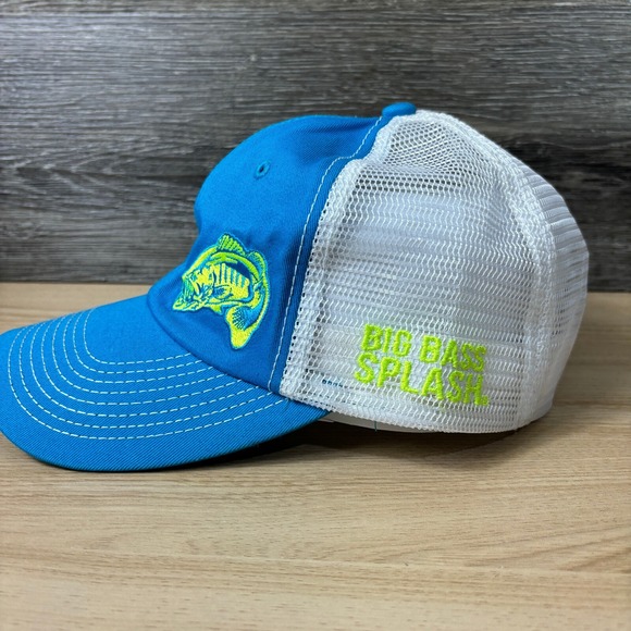 Big Bass Splash Hat Cap Snap Back Blue Logo Fish Fishing Adjustable - Picture 4 of 9